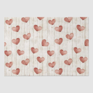 Papel De Seda Red Hearts Faux Wood