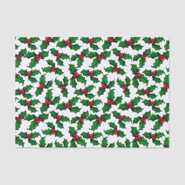 Papel De Seda Red Holly Berries (Anverso)