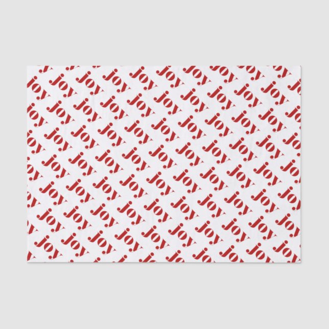 Papel De Seda Red JOY Bold Typography Pattern Navidades modernos (Anverso)