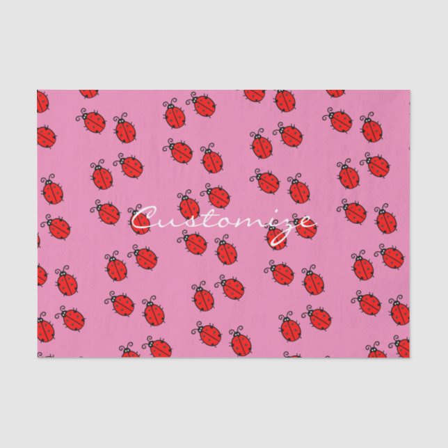 Papel De Seda Red Ladybugs Crawling Thunder_Cove (Anverso)
