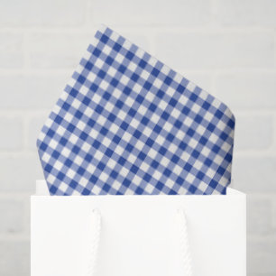 Papel De Seda Red Lobster Azul Blanco Gingham Preppy Fun Costero
