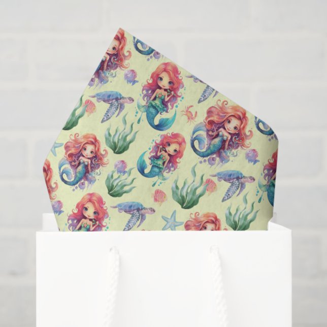Papel De Seda Red Mermaid Tissue Paper in Yellow (Bolsa de regalo)