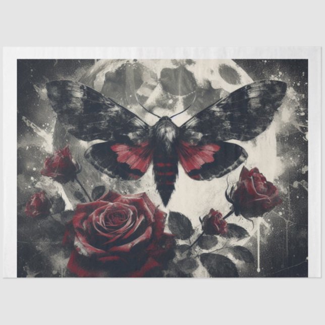 Papel De Seda Red Moon Moth (Anverso)