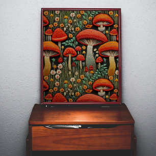 Papel De Seda Red Mushroom Embroidery Decoupage