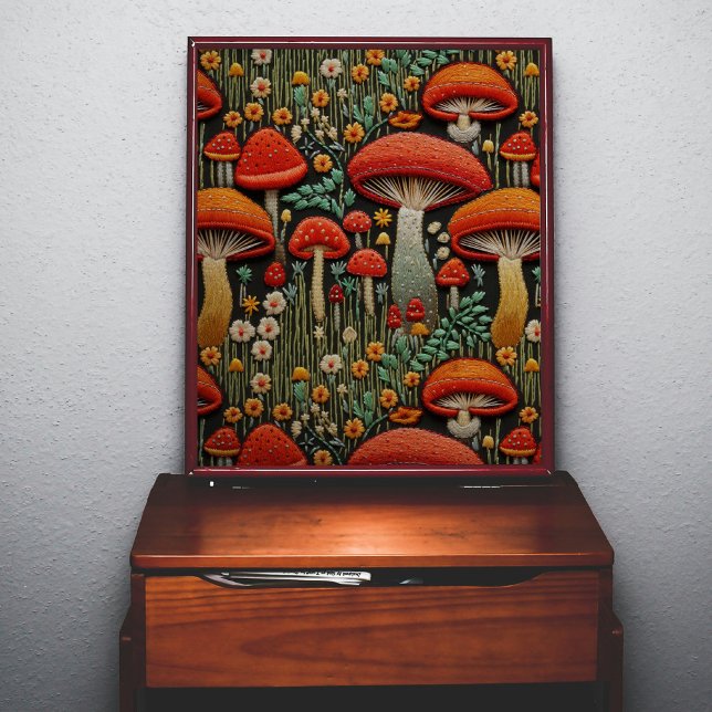Papel De Seda Red Mushroom Embroidery Decoupage (Subido por el creador)