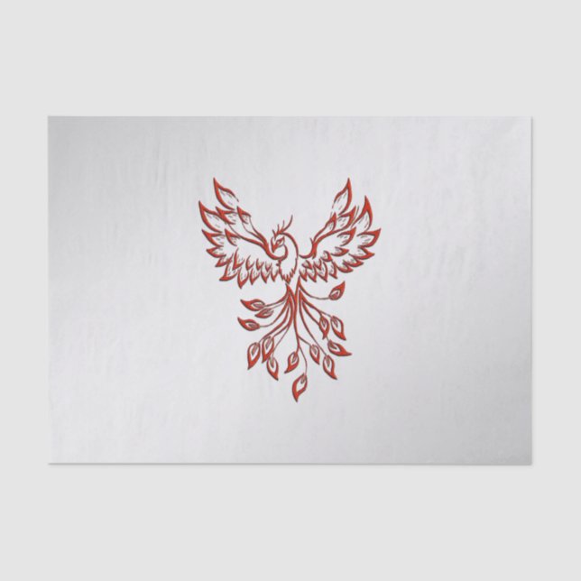 Papel De Seda Red Phoenix Rises Silver (Anverso)