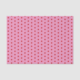 Papel De Seda Red Polka Dots on Pink