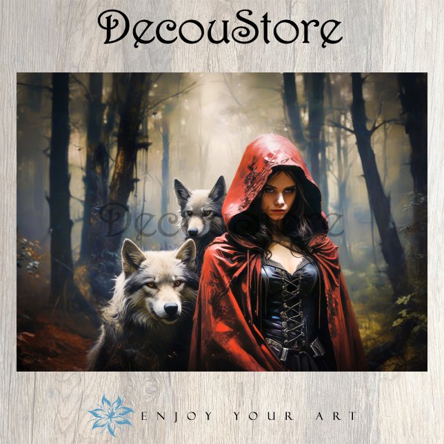Papel De Seda Red Riding Hood and the Silent Wolves Decoupage (Subido por el creador)