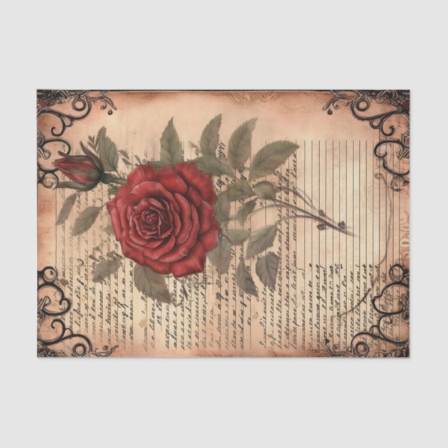 Papel De Seda Red Rose Ephemera (Anverso)