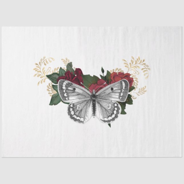 Papel De Seda Red Rose Steampunk Series Design 4 (Anverso)