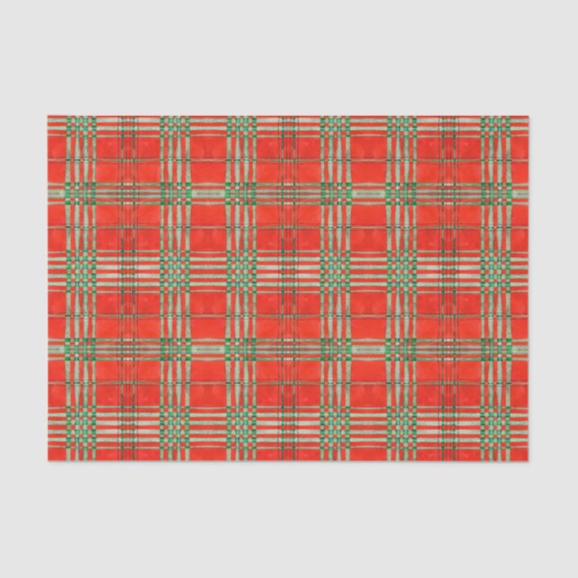 Papel De Seda RED SCOTT TARTAN Tissue Paper (Anverso)