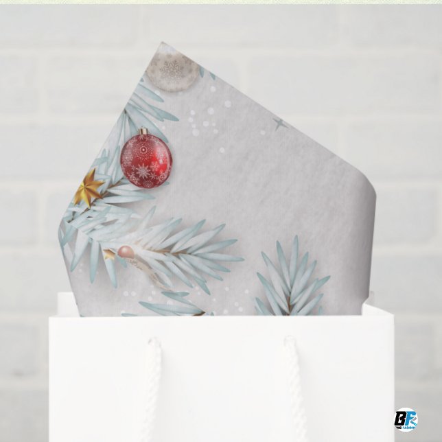 Papel De Seda Red & Silver Floral Christmas & New Year Daily Use (Subido por el creador)