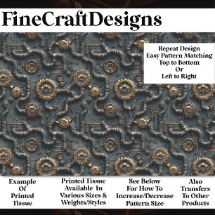 Papel De Seda Red Steampunk De Gears & Pipes BL8 Descarga