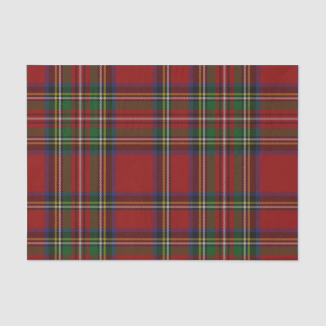 Papel De Seda Red Stewart Plaid Tartán para Navidades (Anverso)