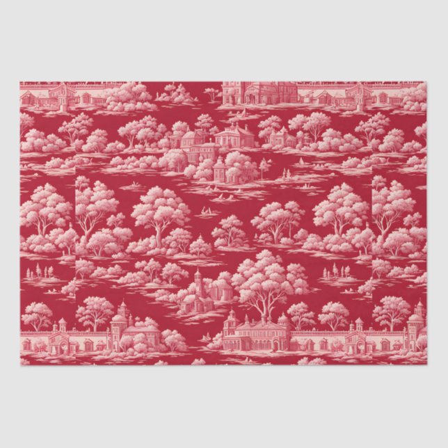Papel De Seda Red Toile de Jouy (Anverso)