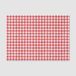 Papel De Seda Red Watercolor Gingham Tissue Paper