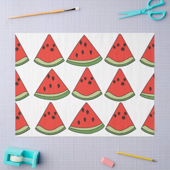 Papel De Seda Red Watermelon Slices  (Artesanía)