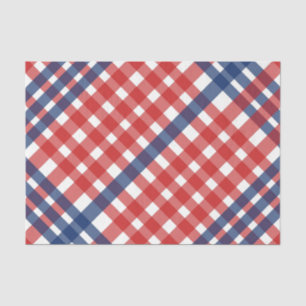 Papel De Seda Red, White y Blue Gingham Plaid
