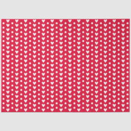 Papel De Seda Red With White Tiny Doodle Hearts & Polka Dots