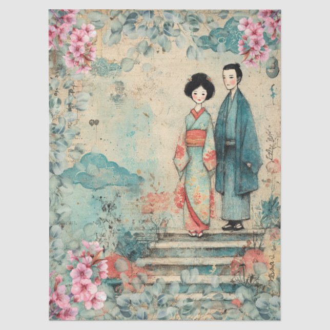 Papel De Seda Redacción de desnudos con temas japoneses (Anverso)