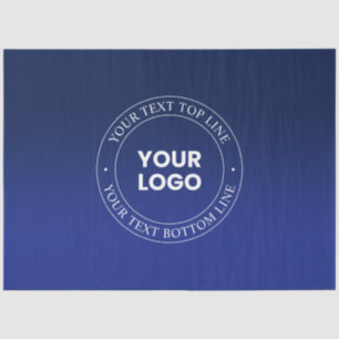 Papel De Seda Reemplazo Fácil de Logo y Texto Gradiente Azul O