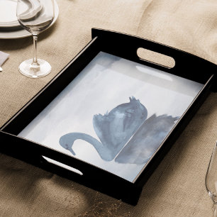 Papel De Seda Reflexiones polvorientas   Moody Dusty Blue Swan e