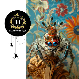 Papel De Seda Regal Blue Vintage Floral Jeweld Spider Art