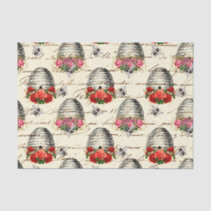 Papel De Seda Regal Queen Bee, Beehive y Roses Rojos