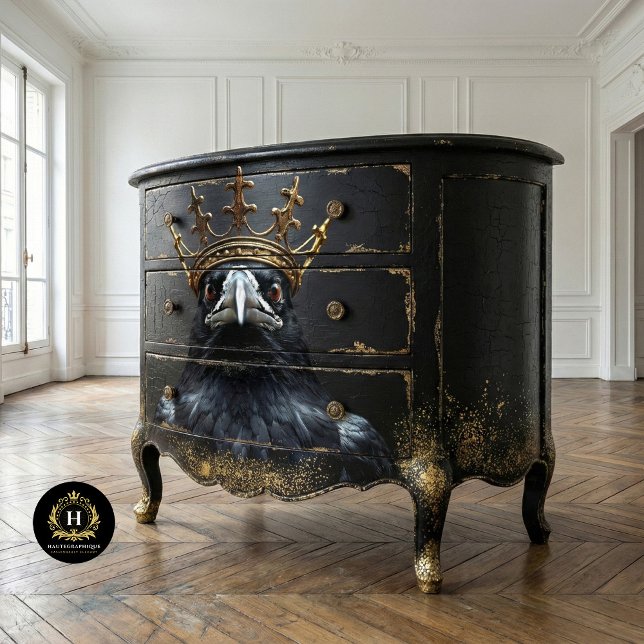 Papel De Seda Regal Raven Royalty Gothic Crown Decoupage (Subido por el creador)