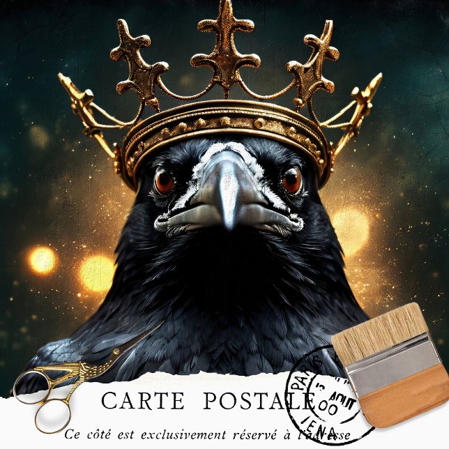 Papel De Seda Regal Raven Royalty Gothic Crown Decoupage (Subido por el creador)