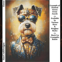 Regal Schnauzer Dog & Golden Crown EJ3 Decoupage