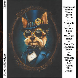 Papel De Seda Regal Steampunk Yorkshire Terrier EF4L Decoupage