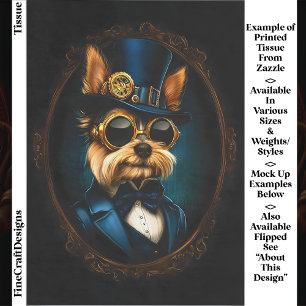 Papel De Seda Regal Steampunk Yorkshire Terrier EF4R Decoupage
