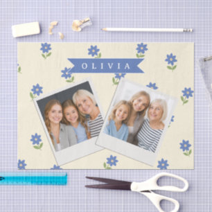 Papel De Seda Regalo con nombre de patrón de flor silvestre azul