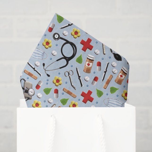 Papel De Seda Regalo con tema médico (Bolsa de regalo)