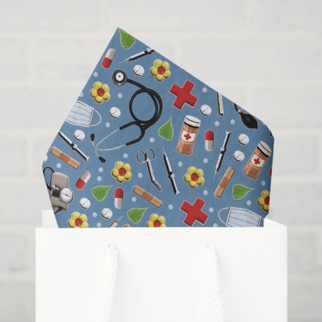 Papel De Seda Regalo con tema médico (Bolsa de regalo)