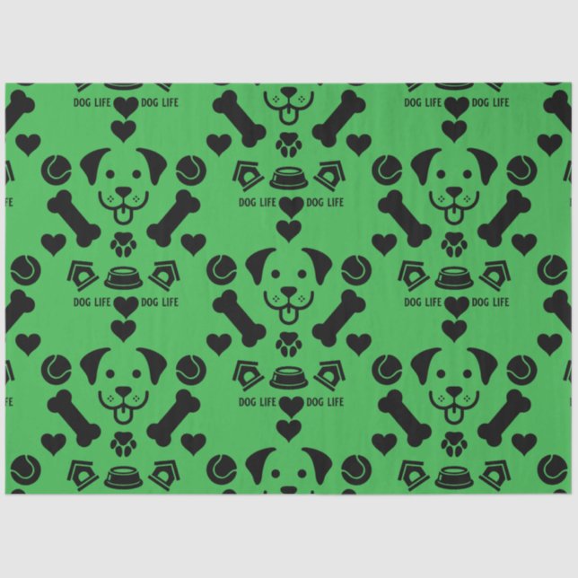 Papel De Seda Regalo con temas de perro (Anverso)