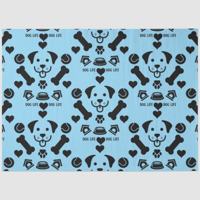 Papel De Seda Regalo con temas de perro (Anverso)
