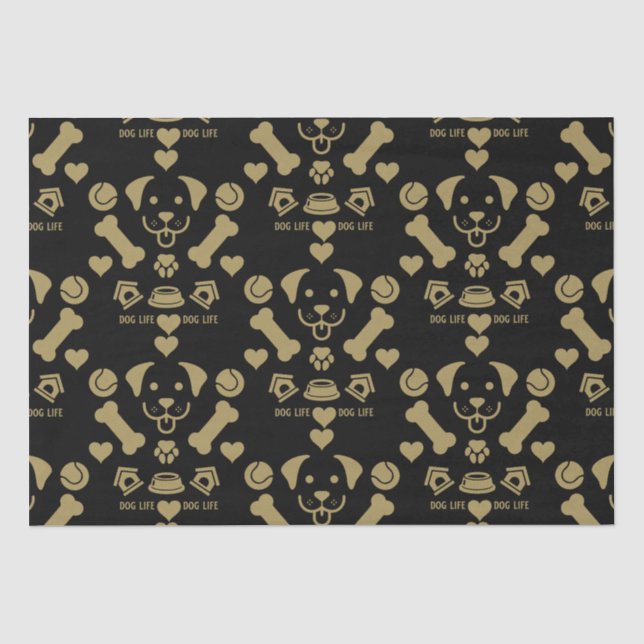 Papel De Seda Regalo con temas de perro (Anverso)