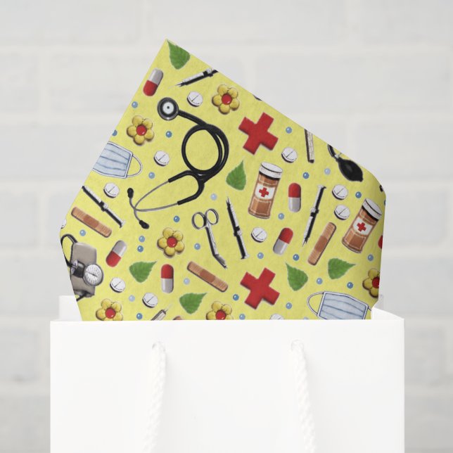 Papel De Seda Regalo con temas médicos (Bolsa de regalo)