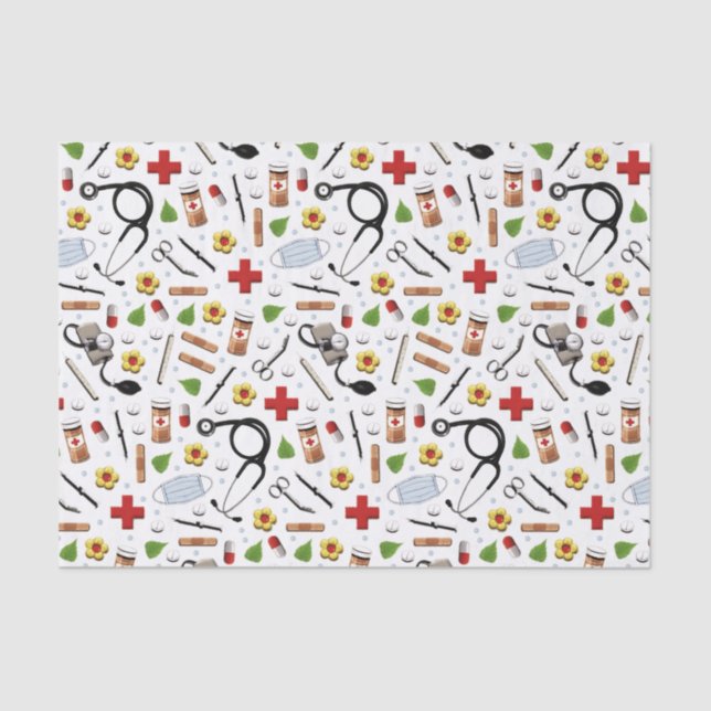 Papel De Seda Regalo con temas médicos (Anverso)