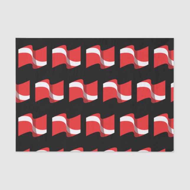 Papel De Seda Regalo de buceo Scuba - Bandera de buceo - Buceado (Anverso)
