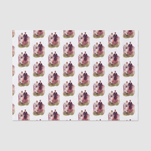 Papel De Seda Regalo de Despedida de Soltera con Retrato de Fami (Anverso)