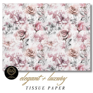 Papel De Seda Regalo de Efímera Rosa Vintage