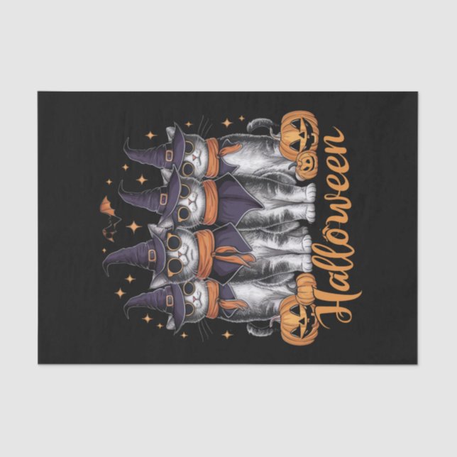 Papel De Seda Regalo de gatos de Halloween de Guay por regalo de (Anverso)