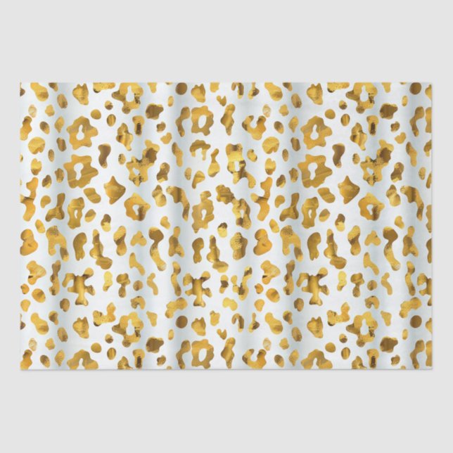 Papel De Seda Regalo de impresión de leopardo de oro de la Moda  (Anverso)