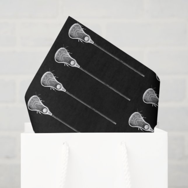 Papel De Seda Regalo de Lacrosse Negro (Bolsa de regalo)