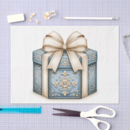 Papel De Seda Regalo de Navidad Azul