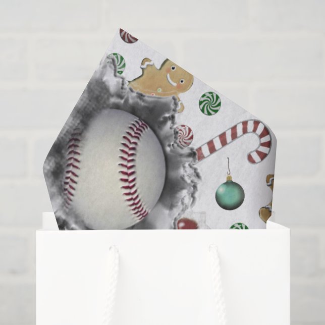 Papel De Seda Regalo de Navidad de béisbol (Bolsa de regalo)