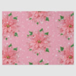 Papel De Seda Regalo de Navidad de encargo del día de fiesta del<br><div class="desc">Papel seda de encargo del regalo del regalo de Navidad del día de fiesta del Poinsettia rosado</div>